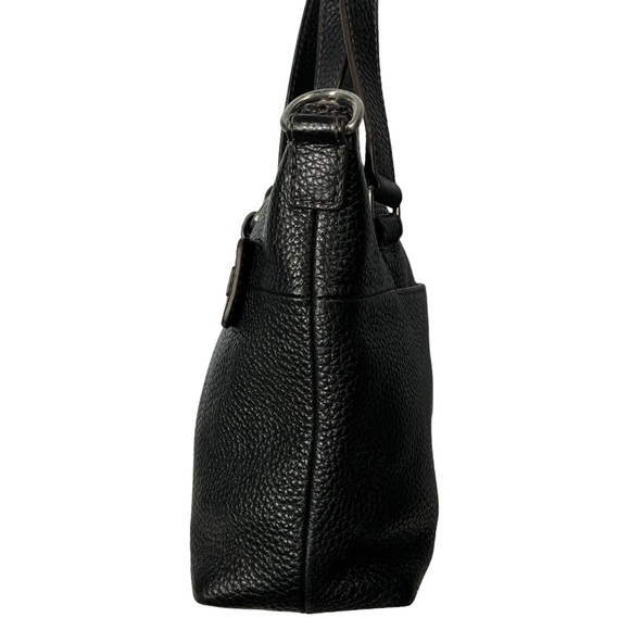 Fossil Black Leather Bag Purse Pebble Cow Hide Leather Vachette Small Satchel - Picture 4 of 16